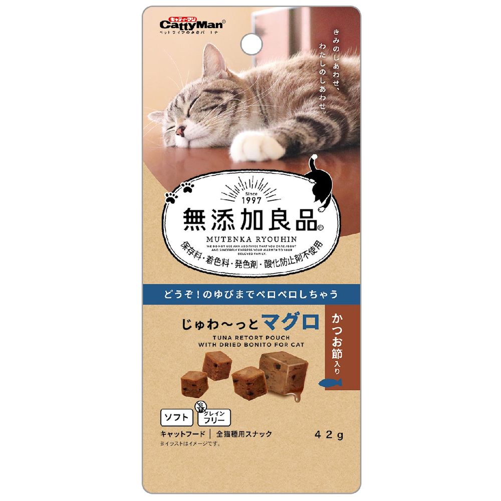 （まとめ買い）無添加良品 じゅわ～っとマグロ かつお節入り 42g 猫用おやつ [x24]