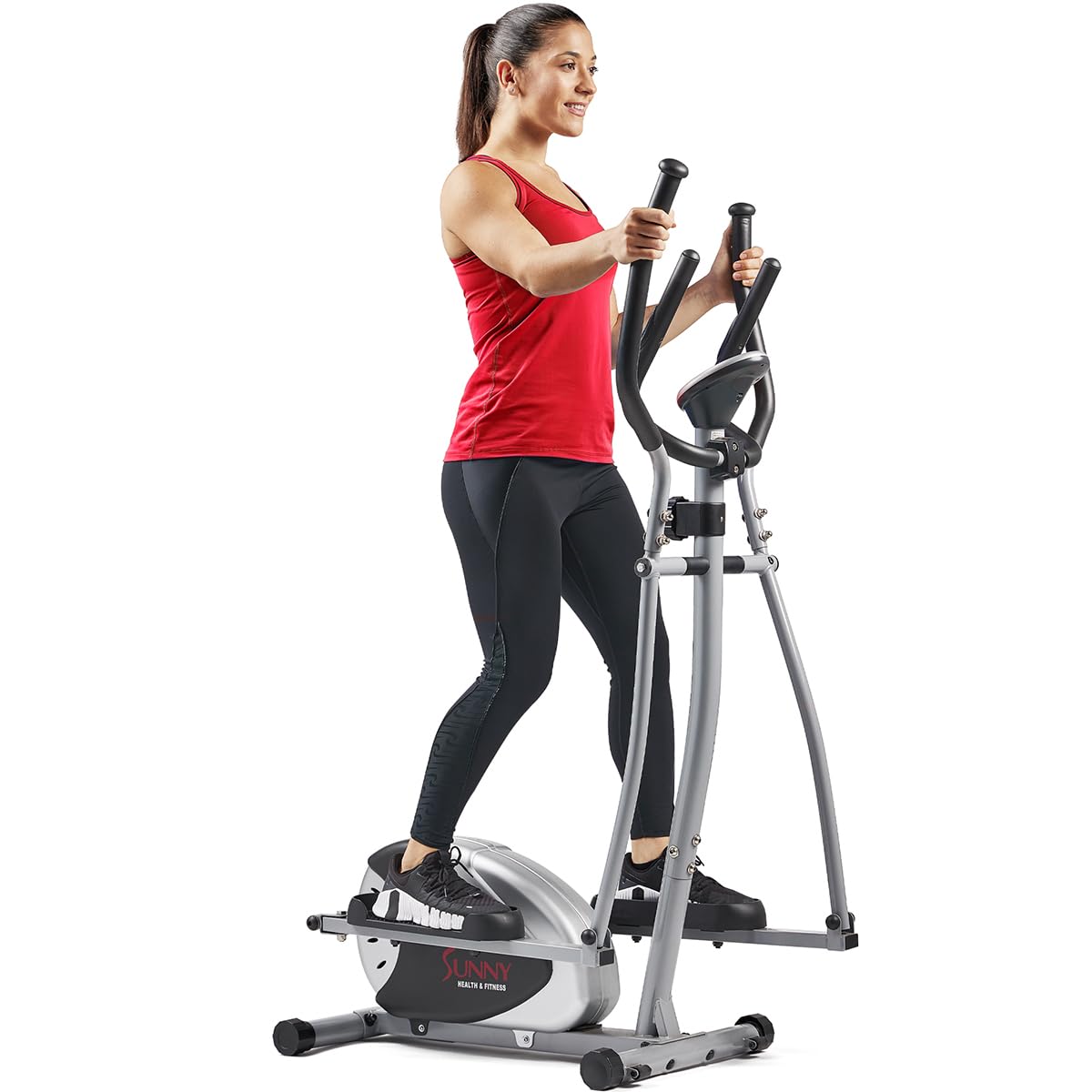 Sunny Health & Fitness 2-in-1 アップライト エリプティカル フルボディ エクササイザーシニアおよび大人向け家庭用クロストレーニング アーム/レッグ カーディオ ワークア
