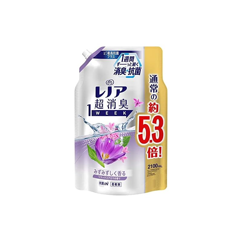 【3日以内発送】[大容量] レノア 超消臭1WEEK 柔軟剤 リラックスアロマ 詰め替え 2,100mL