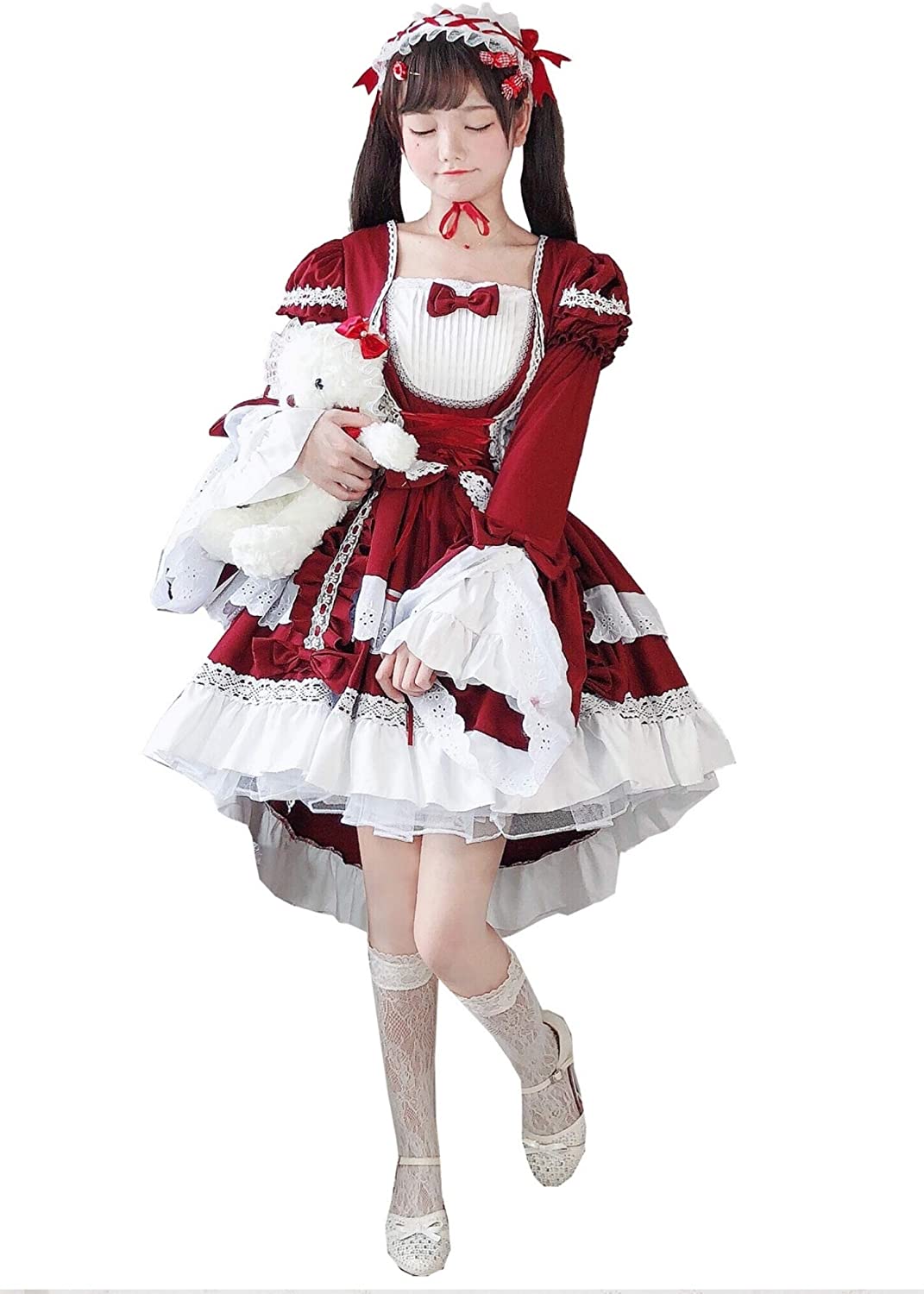 ゴスロリワンピース ロリータ ゴスロリ ワンピースコスプレ 甘ロリ 黒ロリ悪魔 ロリィタ女装