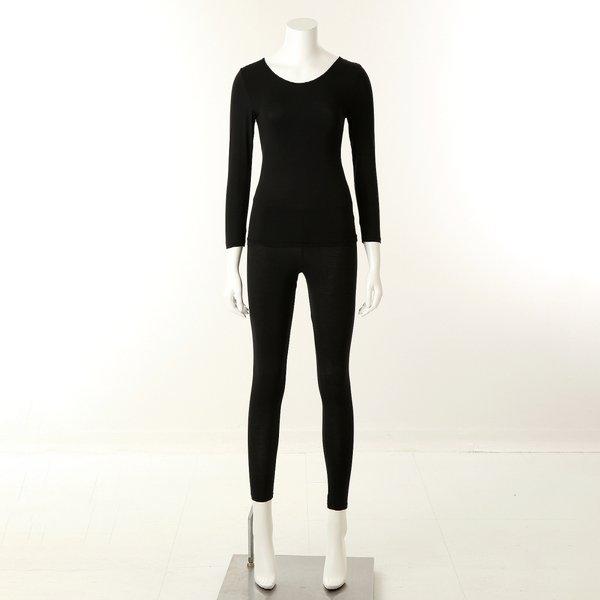 女性モーダル100番手の室内着SET (WLG4910C,L BK)