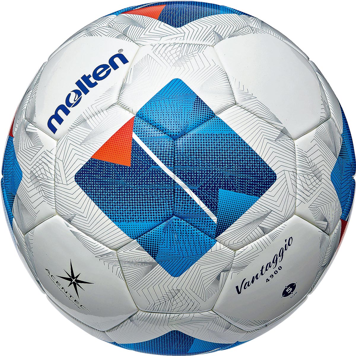 モルテン F5N4900 サッカーボール 5号球 ヴァンタッジオ4900芝用(ホワイト×ブルー) MTF5N4900