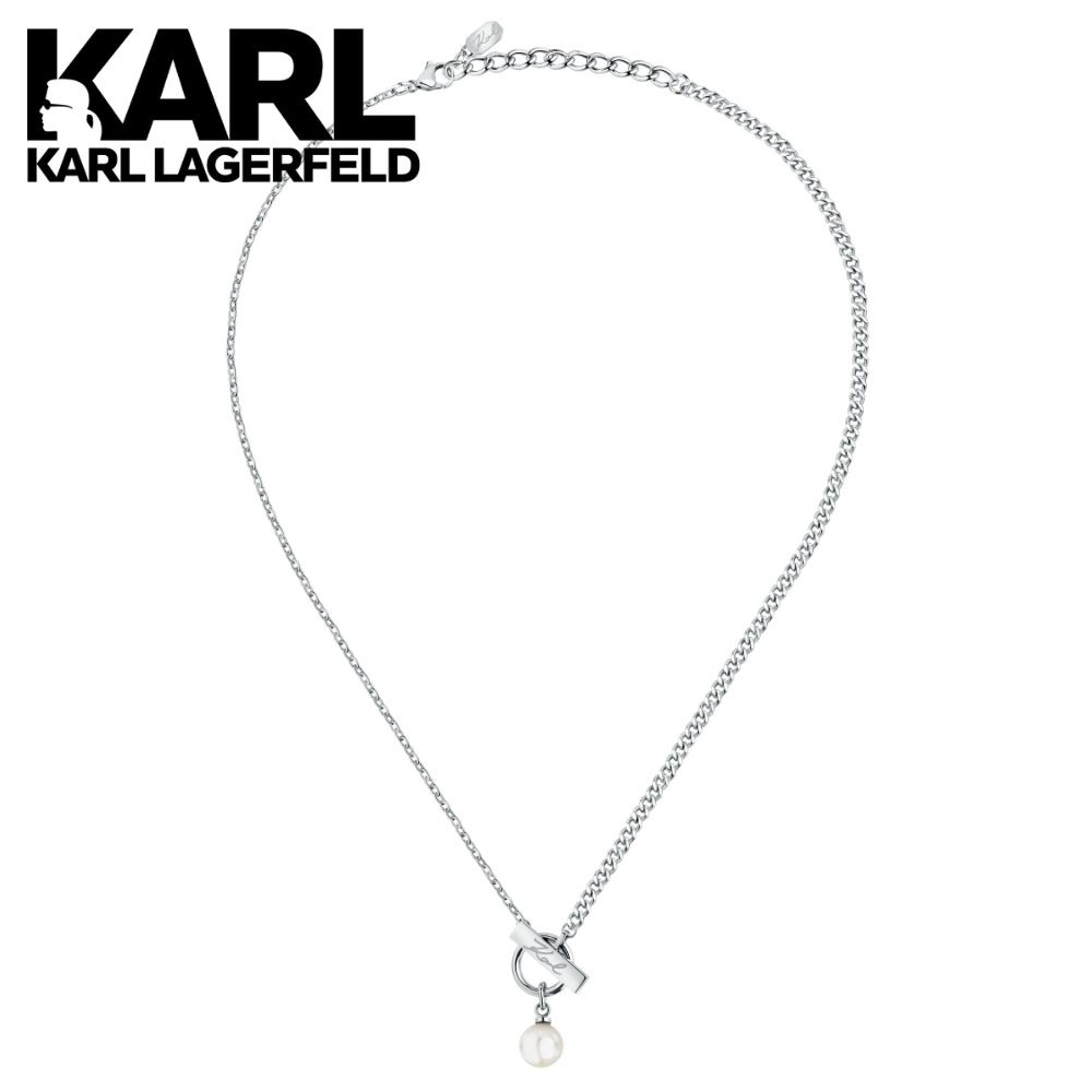 KARL LAGERFELD 正規品 ネックレス パール チェーン レディース シルバー ロジウム仕上げ カールラガーフェルド アクセサリー ギフト プレゼント 成人 卒業 入学