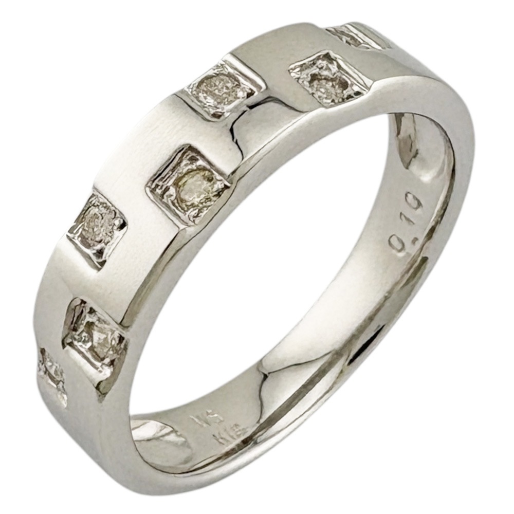 リング 指輪 11号 18金 K18ホワイトゴールド ダイヤモンド 中古 美品