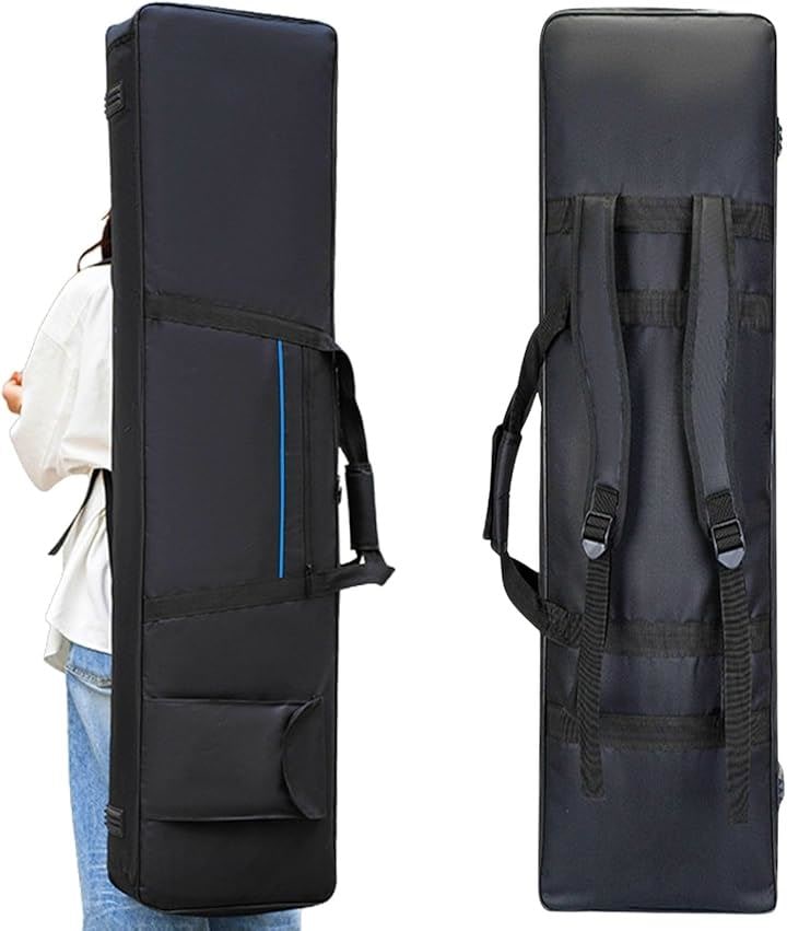 キーボードバッグ ケース 電子ピアノ 収納 2WAY 手持ち リュック式(ブルー, 88鍵盤用)