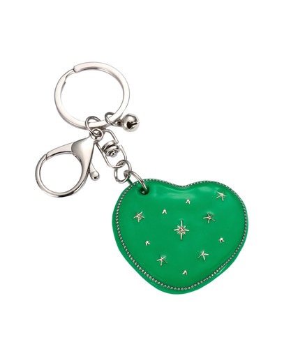 NFF heart dia mirror key ring green ハートダイヤミラーキーリング グリーン 韓国雑貨 正規品 キーホルダー