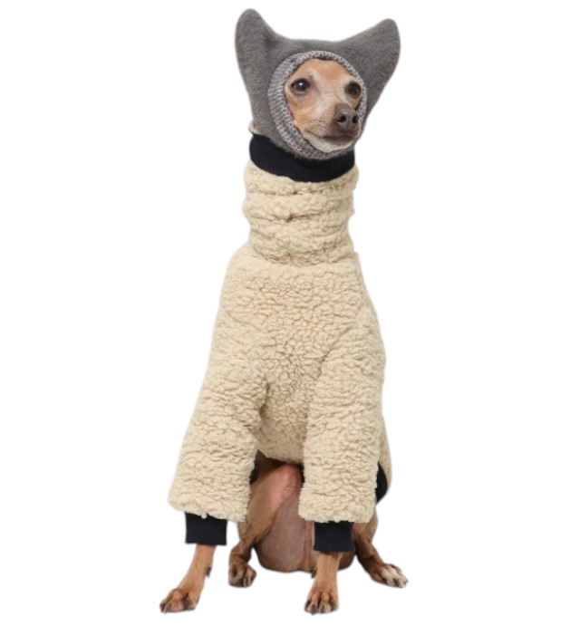 ウィペット服 ボア ポケット フリース 長袖 Tシャツ 中型犬 大型犬 秋 冬 イタリアングレーハウンド服 犬服 ペット服