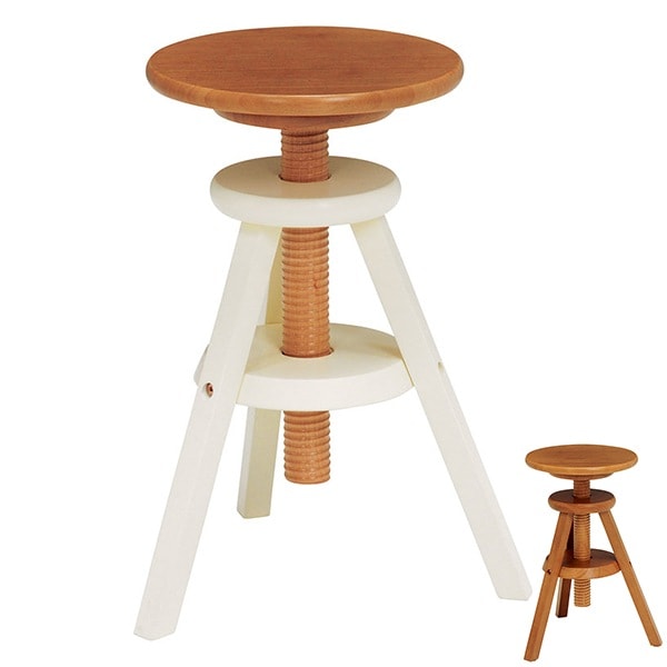 回転スツール 高さ調節 天然木 椅子 チェア 回転椅子 木製 ダイニングチェア イス いす スツール 丸椅子 回転 カウンターチェア バーチェア 作業椅子 腰掛け 背もたれなし