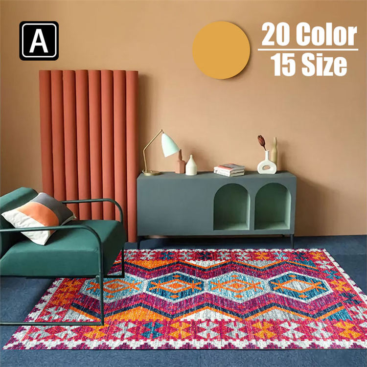 180*260cm 北欧 ボヘミアン風 モロッコ 大面積 タイルラグ 洗える ラグマット 滑り止め 玄関マット ラグラグ カーペット オールシーズン ラグ ベッドルームリビングルームベッドルーム ラグ