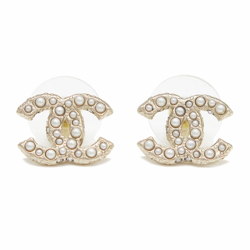 ピアス レディース スタッドピアス アクセサリー ココマーク CCマーク パール ラインストーン ゴールド A64766 B06258 ND321