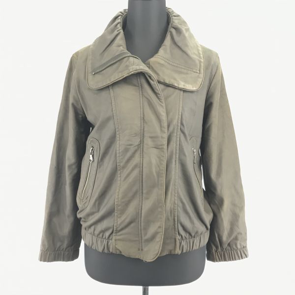 ユナイテッド アローズフルジップ/本革/ラムレザーブルゾン/アウター【Womens size-M/カーキ】BEAUTY&YOUTHBC200W