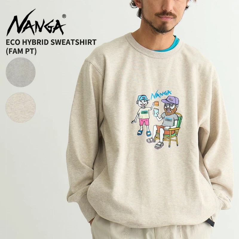 ナンガ ユニセックス トレーナー クルーネックスウェット NANGA エコハイブリッド ファミリープリント トップス N2500-1K012A