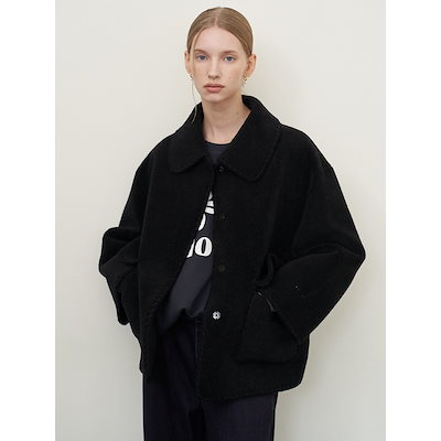 バーニーズニューヨーク オールレザーパーカー /38 ブラック 本革 羊革