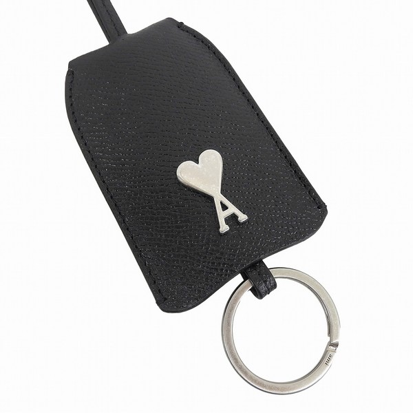 アミ パリス キーリング キーホルダー メンズ レディース クロシェット レザー シルバー PORTACHIAVI USL401AL00360014 AMIPARIS