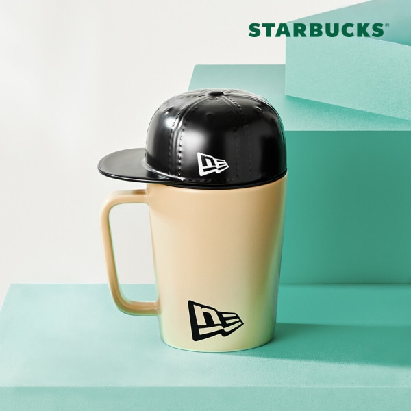 【starbucks】 スターバックス ニューエラ ベージュ キャップ マグ 355ml 韓国スタバ