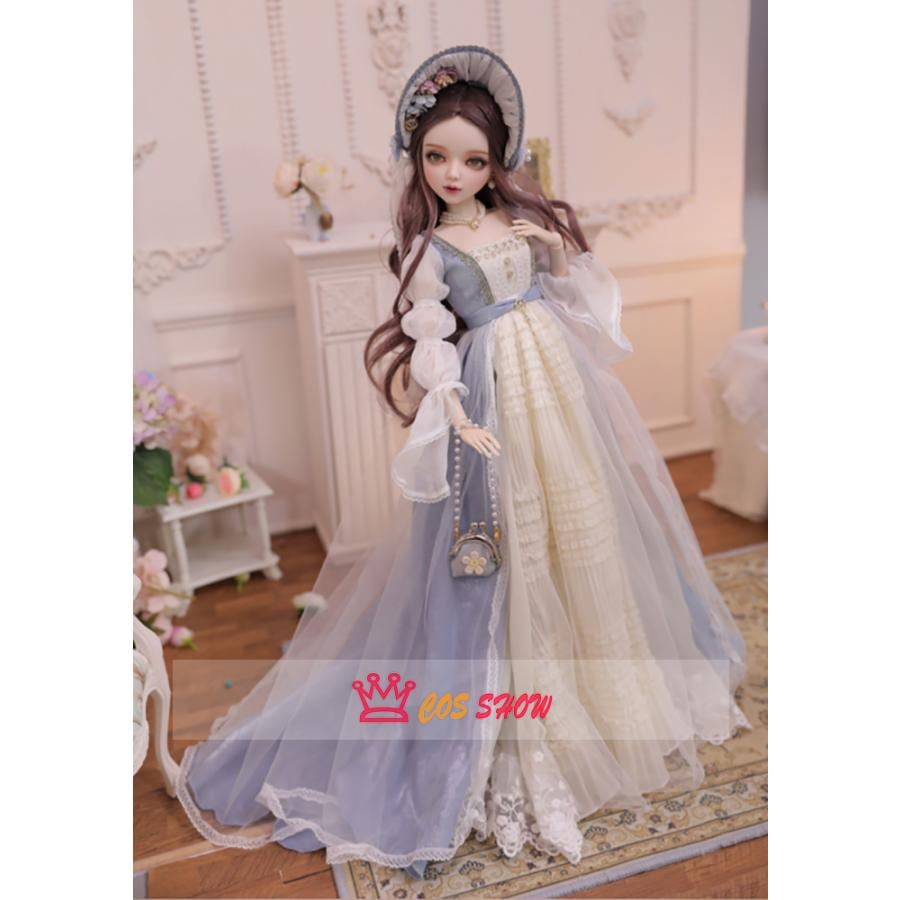 2025新品販売 13 BJD 球体関節人形 ドール 可動ボディ BJD人形60cm お嬢様 レース ワンピース 本体＋ウィッグ＋両面ガラスアイ＋顔メイク+衣装+ネックレス+帽子+靴 高級樹脂