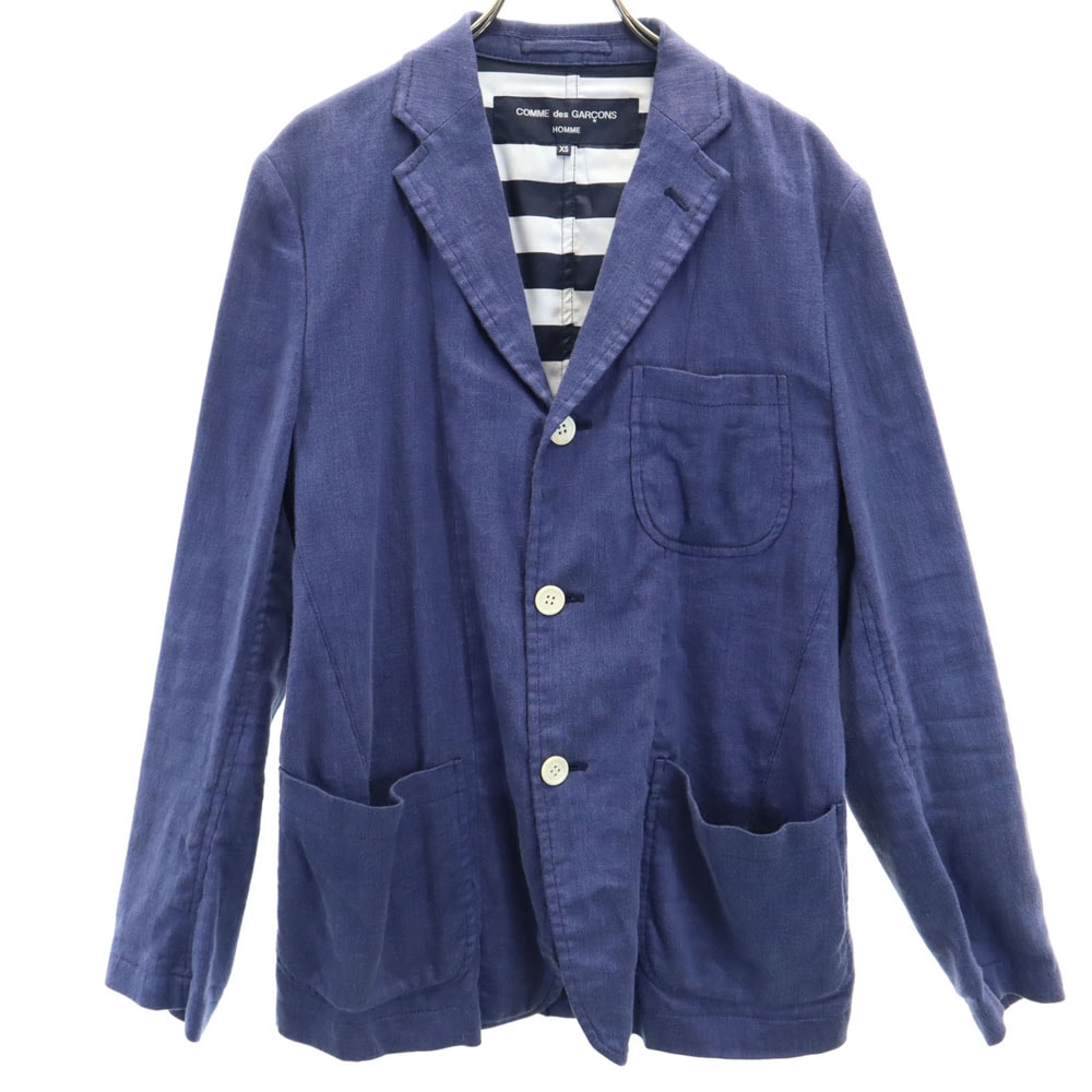コムデギャルソンオム 2014年 日本製 リネンブレンド ブレザー XS ネイビーパープル COMME des GARCONS HOMME ジャケット メンズ 6,980円