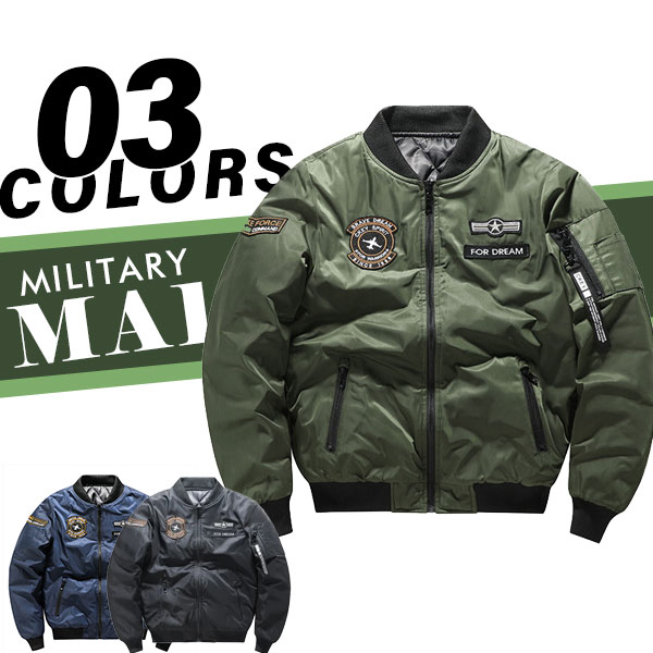 ジャケット メンズ スタジャン MA1 ミリタリージャケット ライトアウター ブルゾン MA-1 ジャンパー アウター フライトジャケット 刺繍