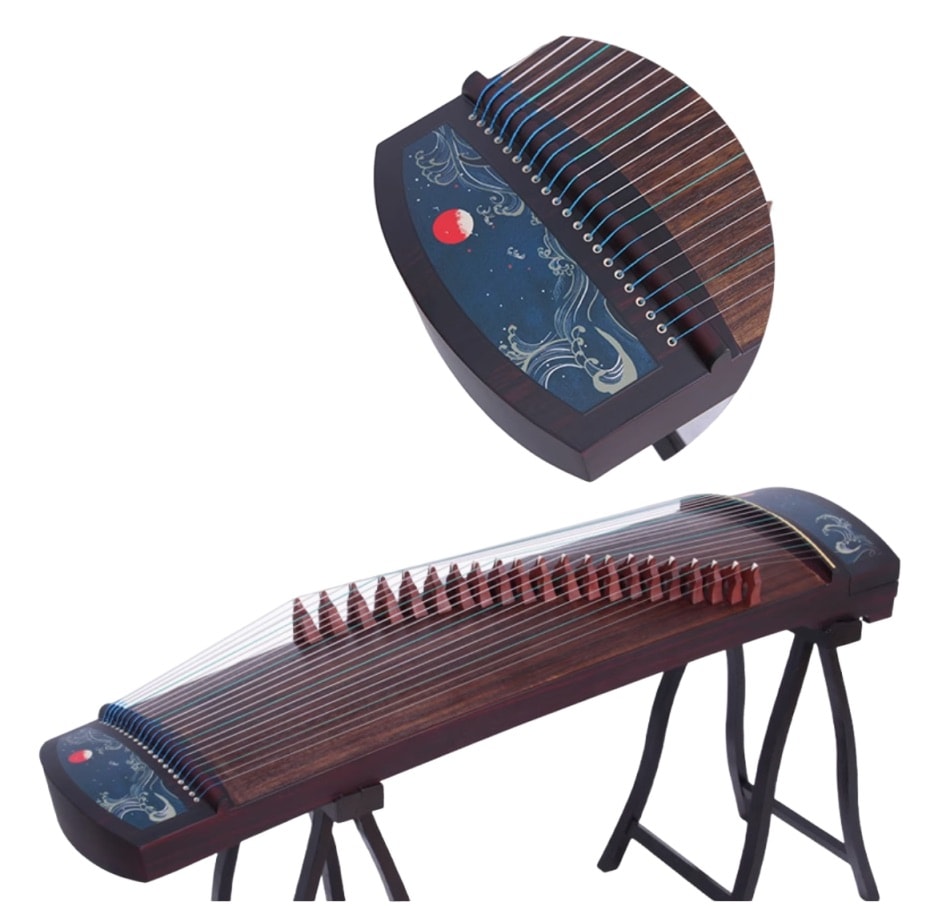 筝 125cm 21弦 波の模様 中国の弦楽器