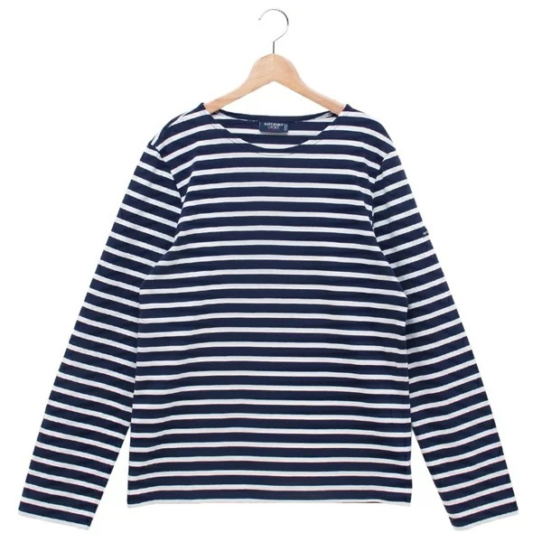 Tシャツ カットソー マンキエモダン ホワイト ネイビー メンズ ST.JAMES 9858 MARINE NEIGE