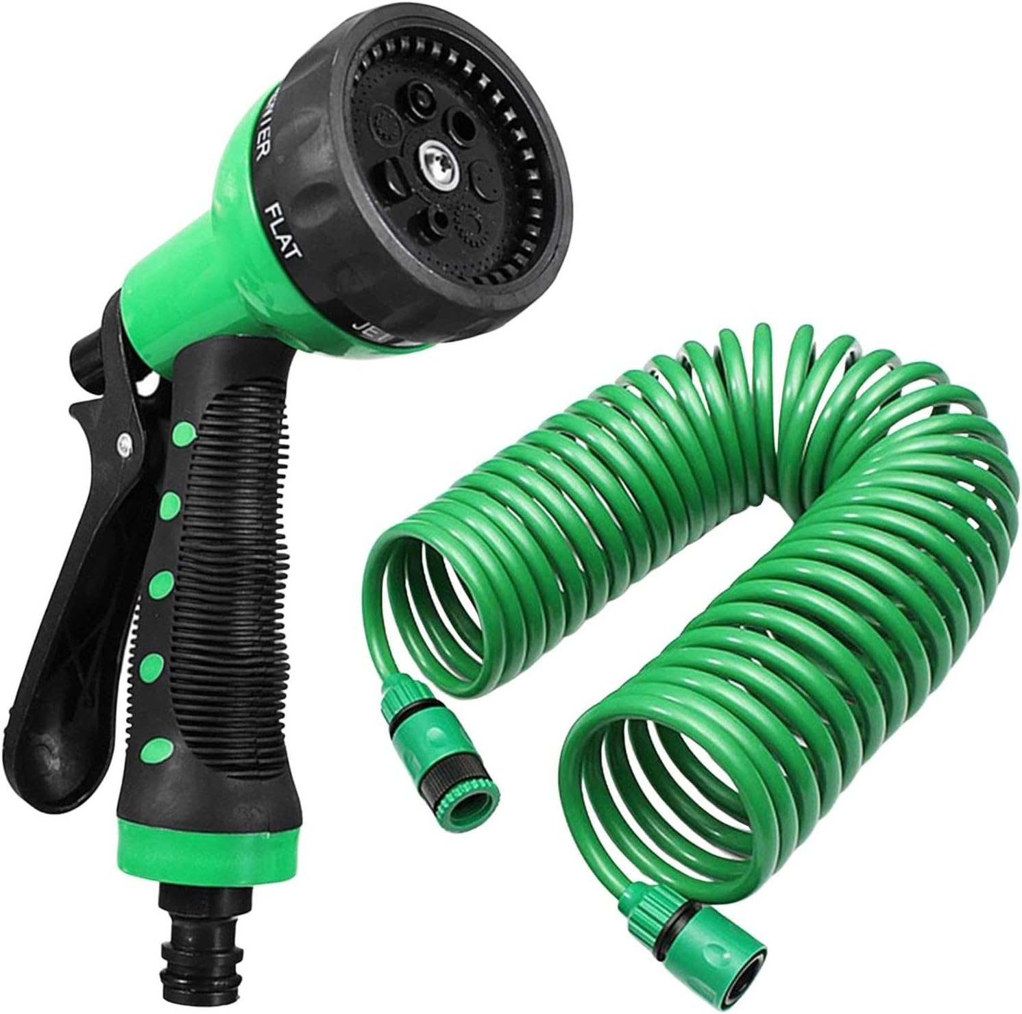 Saras Recoil Garden Hose with Nozzle 7 Spray Patterns High Pressure Car Washer Jet/Fan/Mist Hand Spr