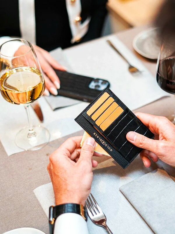 GOLDBLACK ゴールドブラック カードケース スリム 薄型 メンズ レディース 大人 本革 シンプル おしゃれ かわいい かっこいい レザー 皮 カーフスキン クロコ柄 ワニ柄 クレジットカード