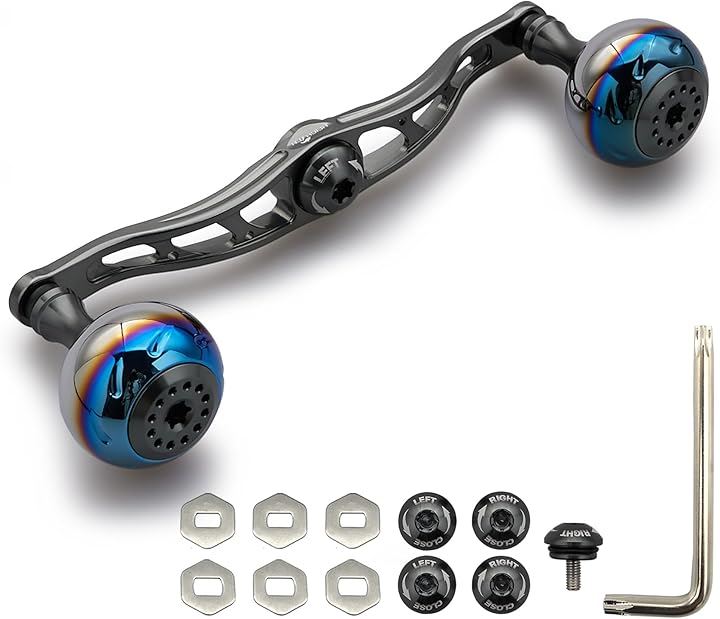 リール ハンドル シマノ ダイワ アブガルシア 通用 ベイトリール Aurora Series 839(ダークグレー, 120mm)