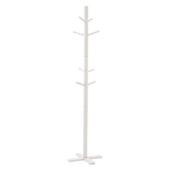 ナチュラル ポールハンガー/コートハンガー ホワイト 高さ175cm 木製 省スペース ディスプレイ家具 什器