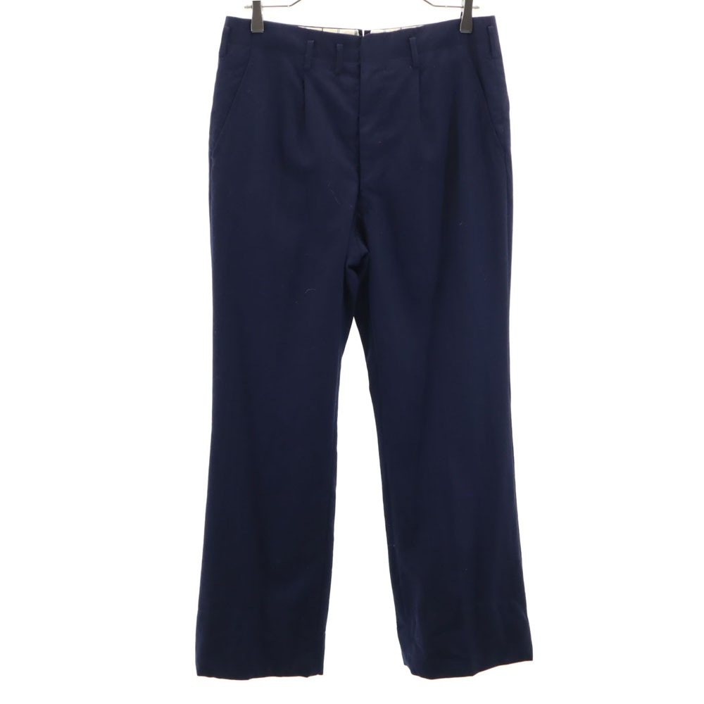 大同毛織 TALONジップ ジャパンヴィンテージ タック入り スラックスパンツ ネイビー系 MILLIONTEX Z DAIDOKEORI センタープレス メンズ