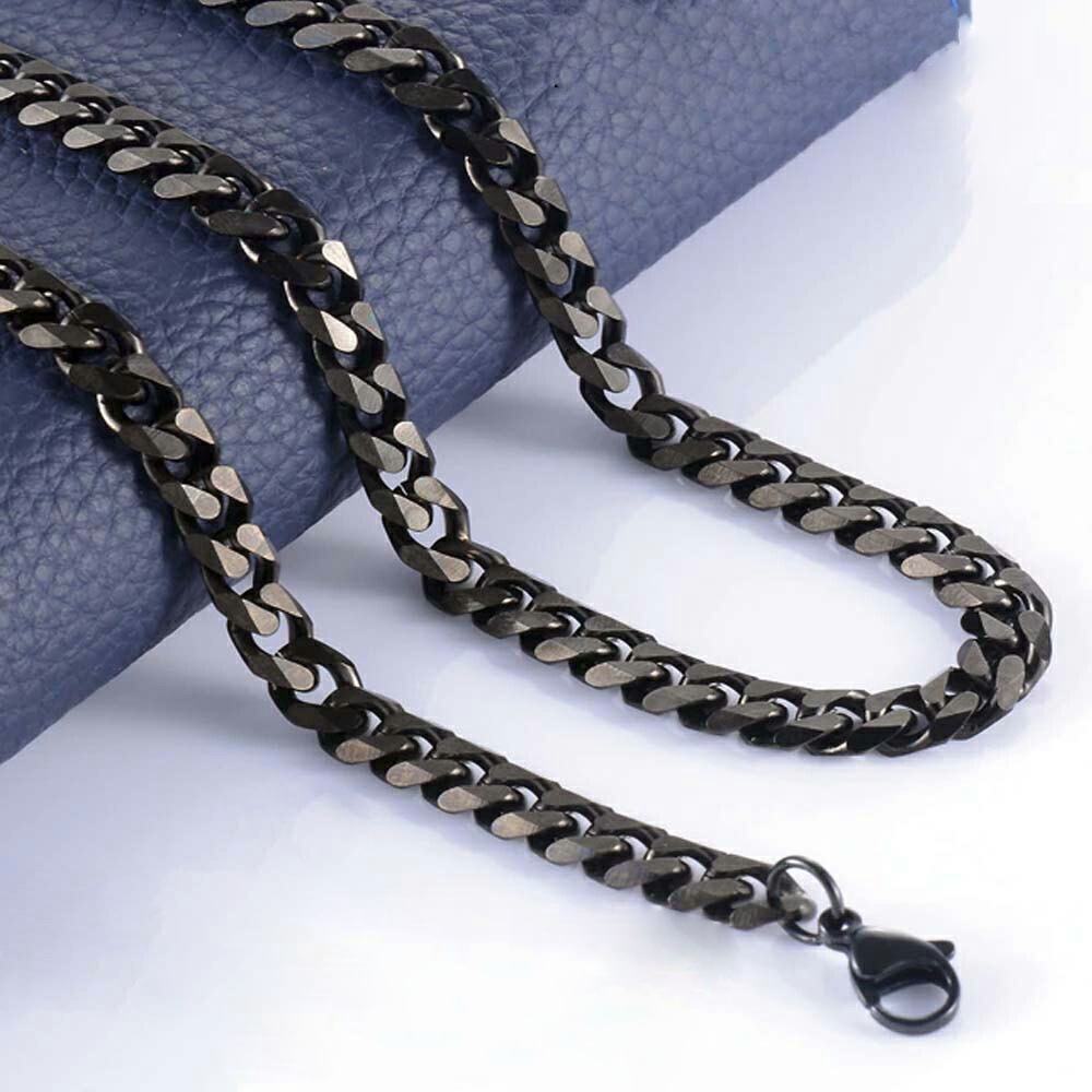4面カット喜平ブラックチェーン（太さ：6mm）ステンレス 黒色 ネックレス 短い 長い クサリ 太め 男性 彼氏 プレゼント 人気 定番 かっこいい キヘイ 父の日 ギフト stc00czo058xx