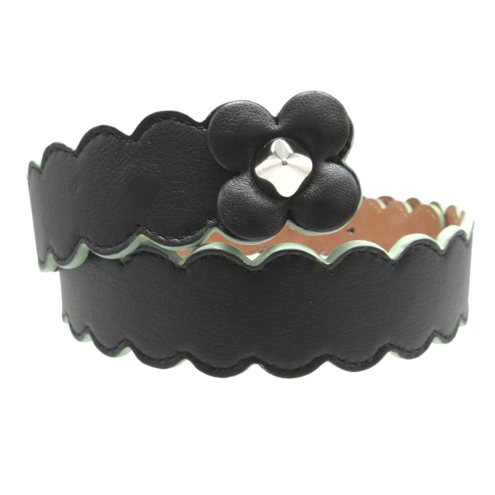 新品同様 フラワーモチーフ ベルト レザー/レザー ブラック 0753【中古】 ユニセックス 17,182円