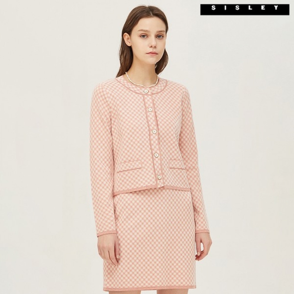 (シスレー) シスレーチェックジャカードカーディガン SAKC03211_PK 8,404円
