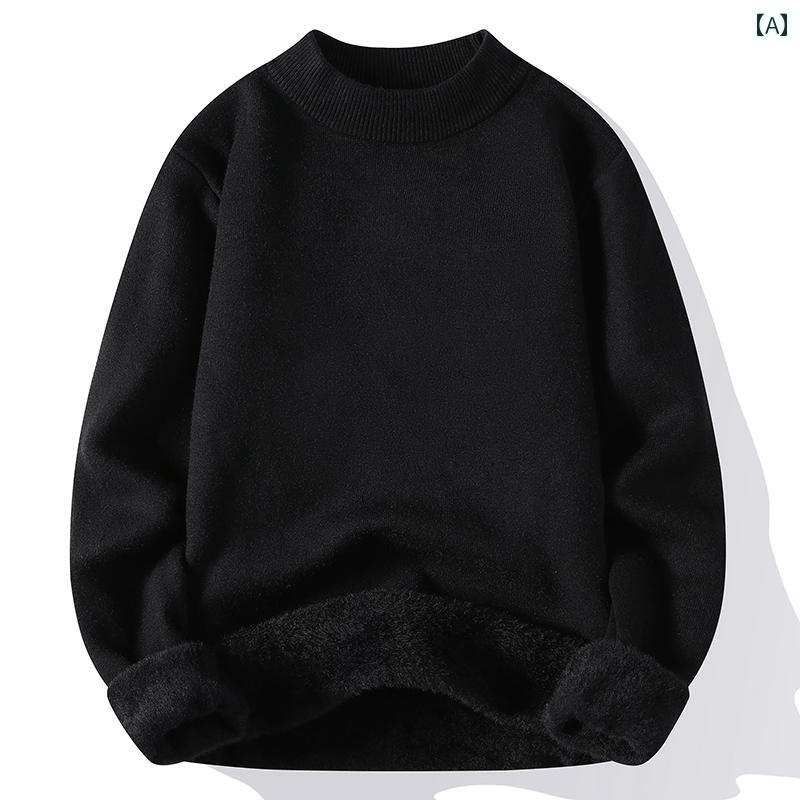 メンズ 秋冬 長袖 厚手 ニット トップス セーター レイヤード カジュアル おしゃれ 普段使い 着やい 動きやい 快適 レジャー アウトドア ワーク