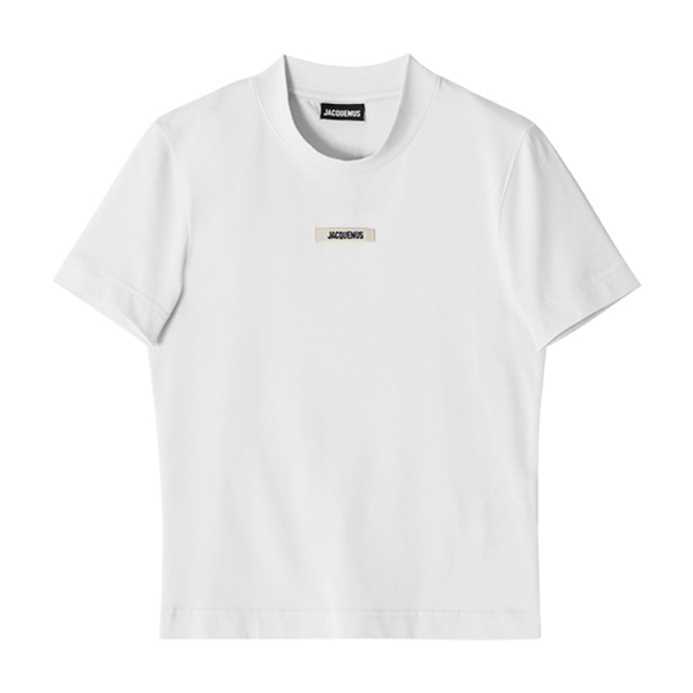 Jacquemus 241JS133-2031 100 ル・グロス・グレイン・グログランロゴ女性用ショートスリーブ T シャツ