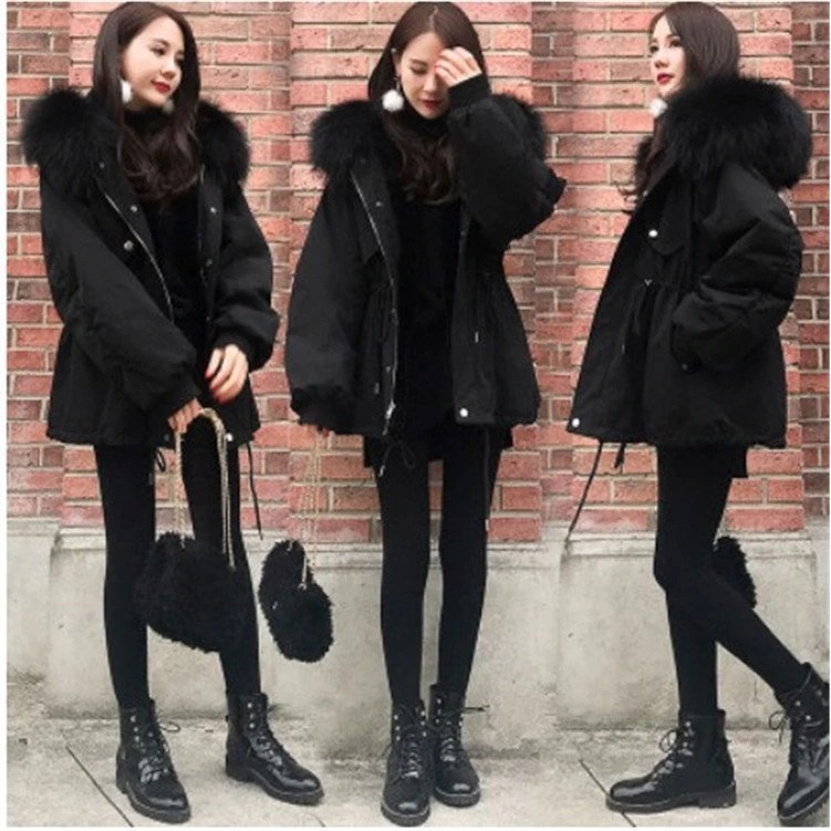 ダウンジャケット ファー付き ジップアップ ミディアム丈コート 秋冬 2色 上品 綺麗 大きいサイズ 母の日 母の日-0006341