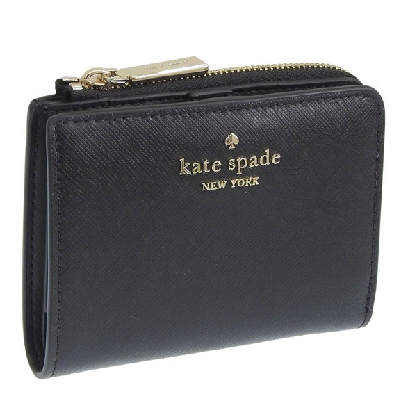 ケイトスペード 財布 レディース 二つ折り財布 アウトレット レザー ブラック sm lzip wallets KN767-001 KATE SPADE