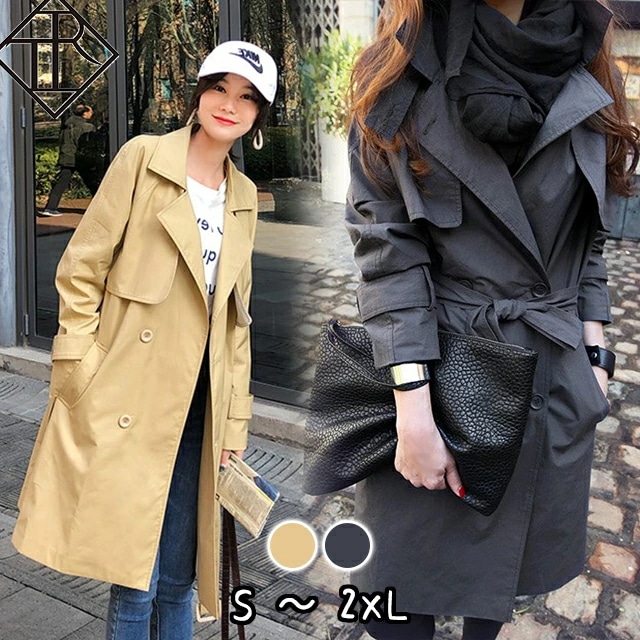 【即納】スプリングコート レディース コート トレンチ ミドル丈 アウター 体型カバー デザイン トレンチ 大人可愛い 綺麗 カジュアル シンプル 普段使い お呼ばれ 通勤 オフィス 大人女子 シック