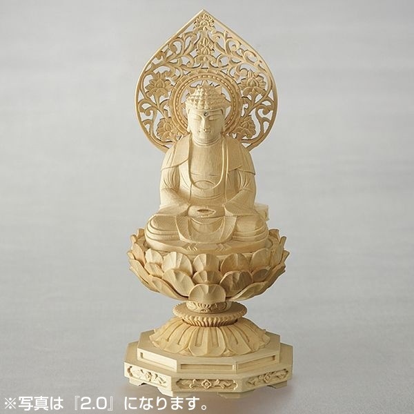 ALTE MEISTER 八角台座 桃光背 釈迦如来 1.8 桧