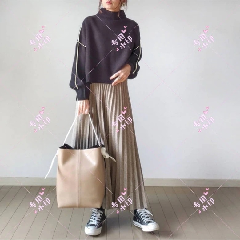 【人気品！】【急速出荷】2025初春品レディースニットセットアップセーター+スカート二点セット体型カバートップスレディースファッション大きめサイズメガ割