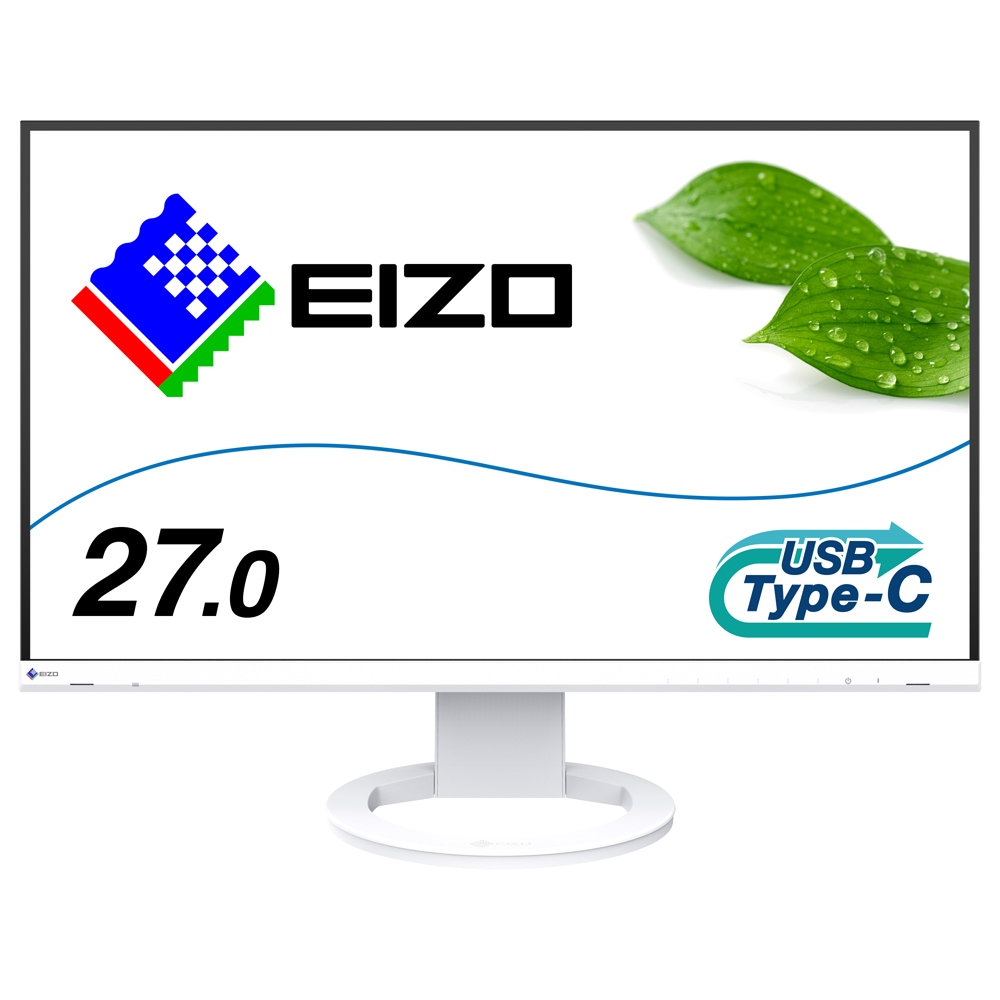 EIZOエイゾー 液晶ディスプレイ(27型/IPS/WQHD 2560×1440/5ms/HDMI/DP/USB Type-C/VESA/5年保証)(ホワイト) EV2720SWT