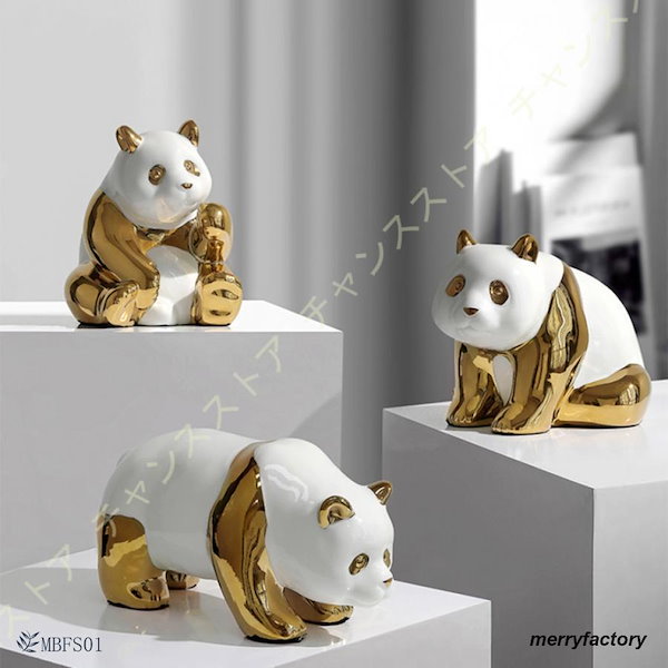 Qoo10] パンダ 樹脂工芸品 装飾品 動物の置物