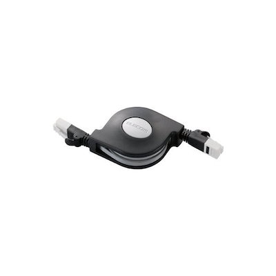 他サイト： エレコム　ELECOM　CAT6 LANケーブル 巻き取りタイプ (ブラック2.5m)　LD-MCTGT/BK2の商品画像