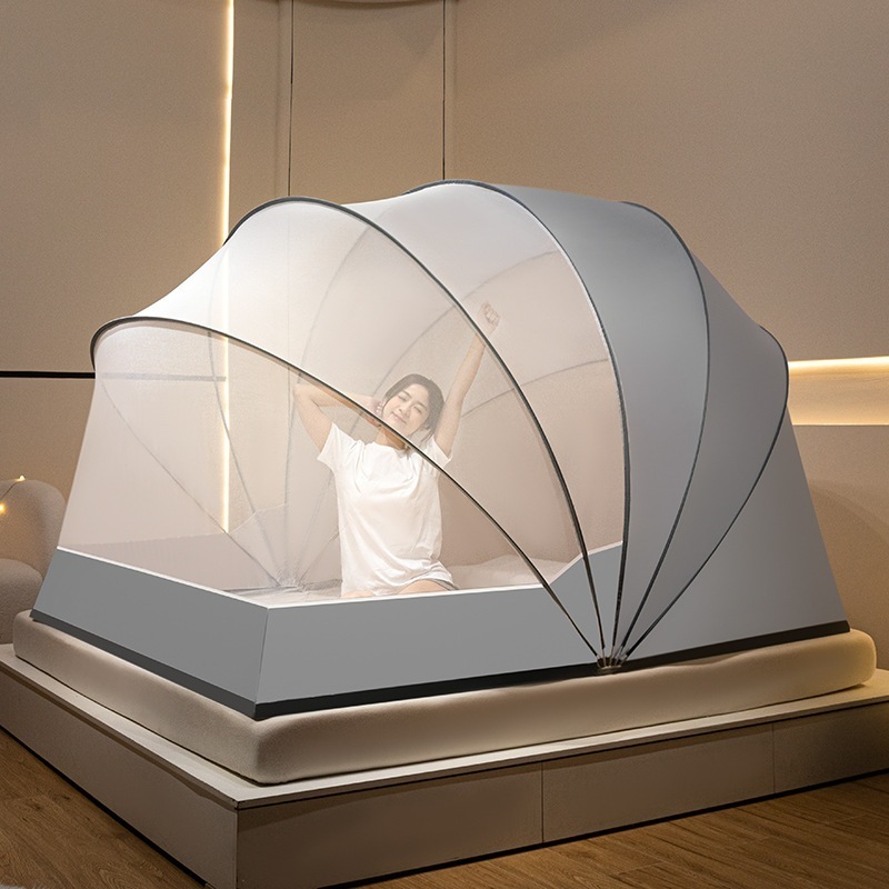 折り畳み蚊帳家庭用寝室2025新型無設置ワイヤーゲル学生寮遮光帳