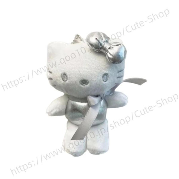 Qoo10] 3日出荷 シルバー 猫 キティストラップ