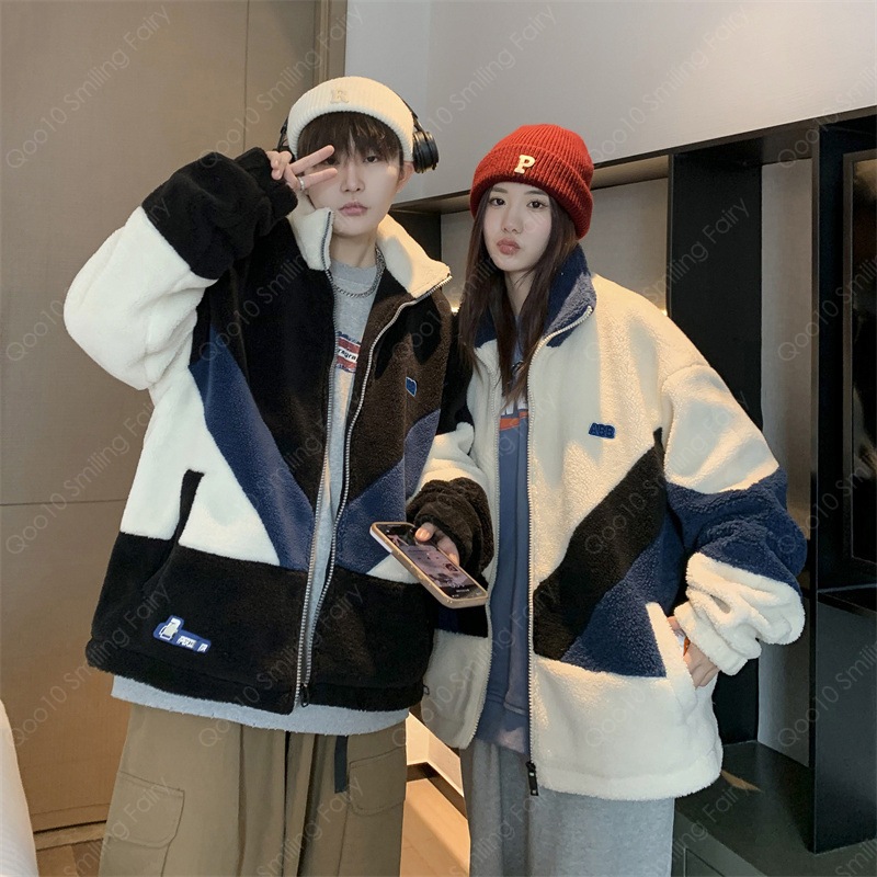 【最安値挑戦】 【期間限定】子羊の綿毛のコート2023秋冬カップルの綿毛厚手保温揺粒絨学生の綿入れのコート-19 5,538円