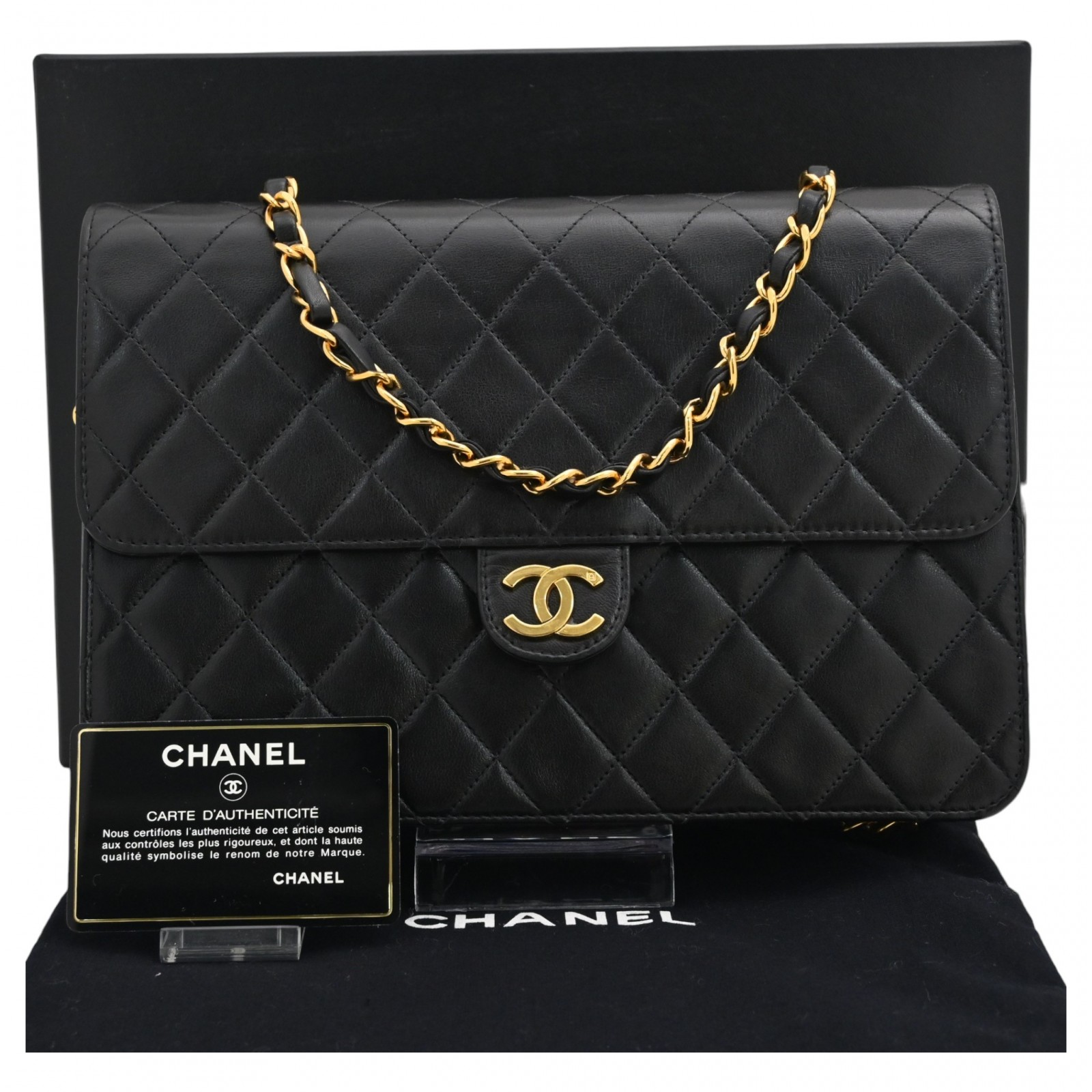 【中古】シャネル マトラッセ チェーン ショルダーバッグ ココマーク 2WAY ゴールド金具 Aランク ch87247cc