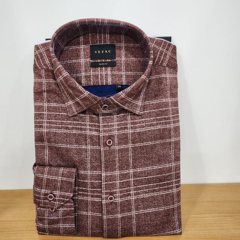 しわになりにくいジャージーマルチチェック スリムフィット 長袖シャツ