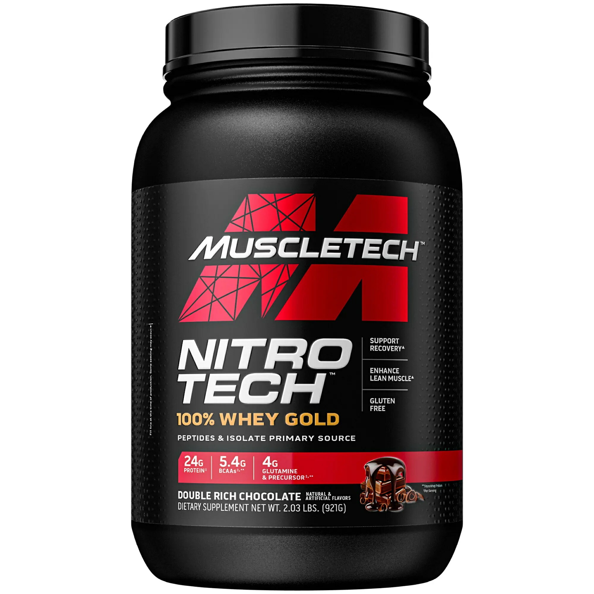 Muscletech　Nitro-Tech（ニトロテック） 100％ホエイゴールド ダブルリッチチョコレート 1.02kg（2.24ポンド）