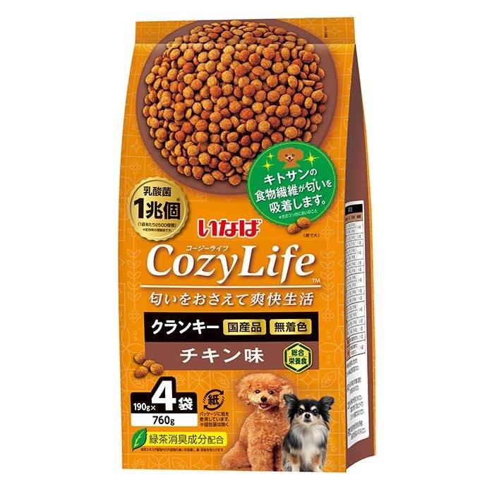 （まとめ買い）CozyLifeクランキー チキン味 190gx4袋 犬用フード [x4]