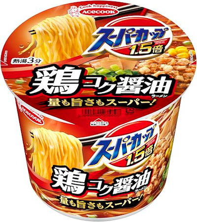 他サイト： エースコック スーパーカップ1.5倍 しょうゆラーメン 109g×12個の商品画像